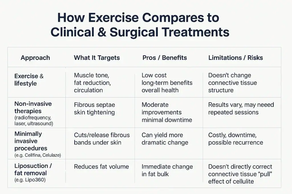 Sculpting Your Bum: Can Toning Exercises Really Reduce Cellulite? 2 How exercise compares to treatments from Lipo 360 Ferndown