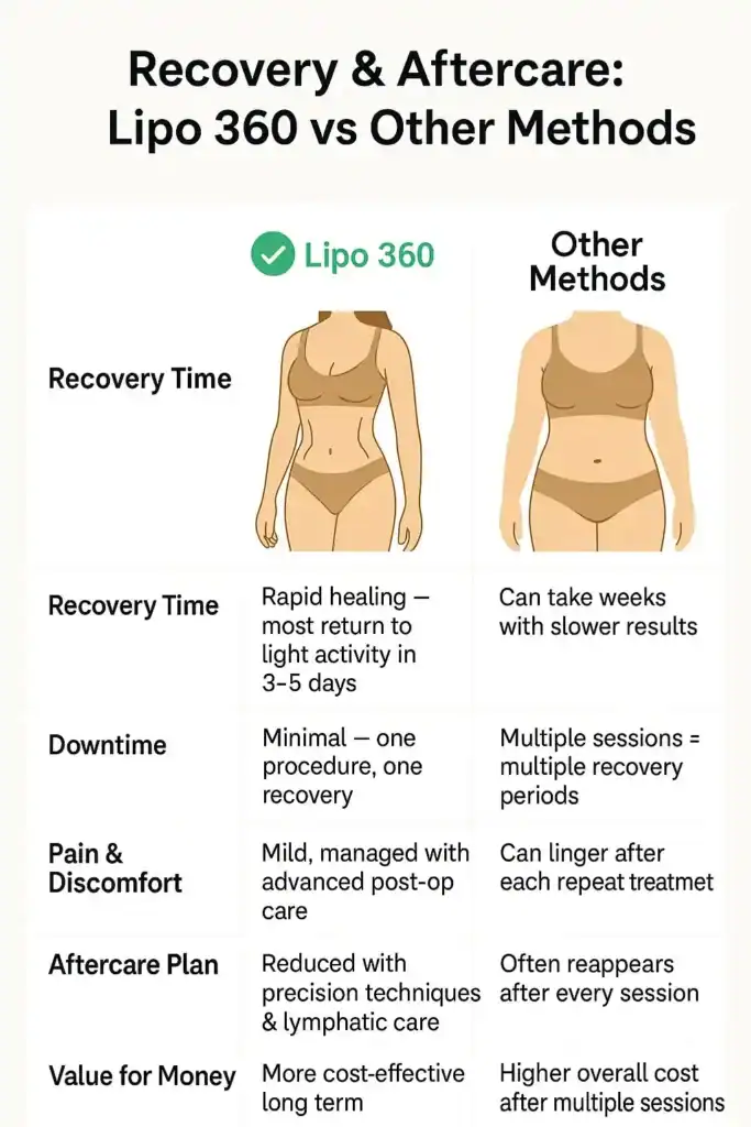 Recovery and Aftercare for Fat-Dissolving Surgery 2 Table to show fat dissolving injection aftercare Ferndown